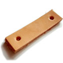 Leather con-rod treadle joint for spinning wheels