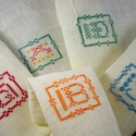 Cross stitch using fine handspun