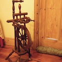 Secondhand vintage upright spinning wheel